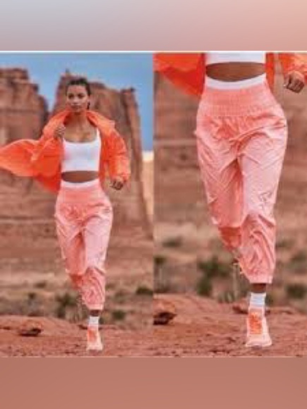 FP Movement by Free People Coral Elastic-Waist Cropped Track Pants